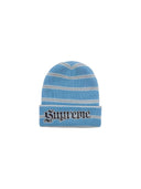 Supreme Metallic Stripe Beanie Light Blue one-kickz