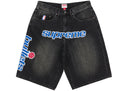 Supreme Mitchell & Ness Washington Bullets Baggy Denim Short Black one-kickz