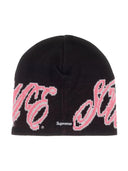 Supreme New Era Cursive Logo Beanie Black one-kickz