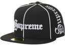 Supreme Piping Script New Era 59Fifty Fitted Cap Black/White