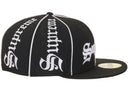 Supreme Piping Script New Era 59Fifty Fitted Cap Black/White