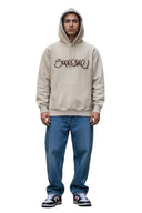 Supreme Raised Handstyle Hooded Sweatshirt Dark Taupe one-kickz