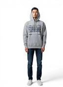 Supreme Rhinestone Hooded Sweatshirt Heather Grey one-kickz