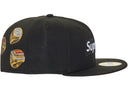 Supreme Rings Box Logo New Era 59Fifty Fitted Hat Black one-kickz