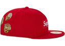 Supreme Rings Box Logo New Era 59Fifty Fitted Hat Red one-kickz