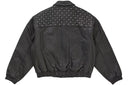 Supreme Swarovski Studded Quilted Leather Jacket Black one-kickz