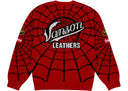 Supreme Vanson Leathers Spider-Man Sweater Red