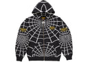 Supreme Vanson Leathers Spider-Man Zip Up Hooded Sweatshirt Black one-kickz