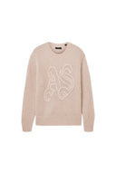 AllSaints Chainy Embroidered Jumper Dusk Brown