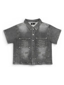 Mixed Emotions Paisley Denim Shirt Black