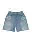DENIM TEARS LASER WREATH DENIM SHORT LIGHT WASH