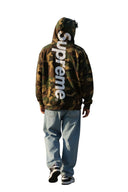 Supreme Satin Applique Hooded Sweatshirt (SS26) Woodland Camo
