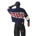 Eme Studios Thrill Navy Zipper KNit