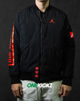 Air Jordan Mens Sportswear Bomber Jacket Black/Infrared