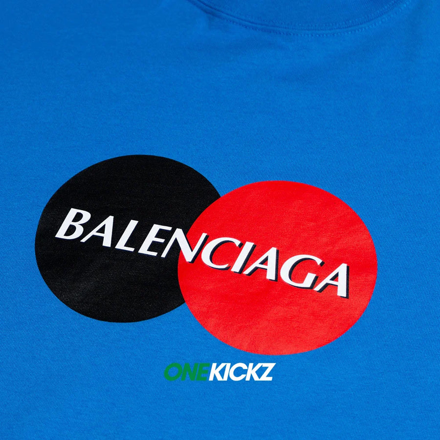 Balenciaga Credit Card Logo Oversized Fit T-Shirt Blue Remeras Hombre