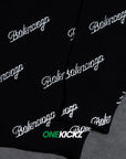 Balenciaga Script Logo Crew Knit Black & White Hoodie Hombre