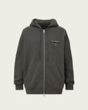 AllSaints Redact Zip Up Hoodie Washed Black