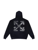 OFF-WHITE Paint Splatter Arrow Diag French Terry Hoodie Black