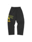 Corteiz Lion Varsity Open Hem Pant Black