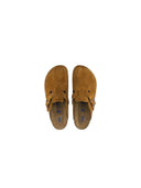 Birkenstock Boston Velour Leather Soft Footbed Mink