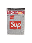 Supreme Hanes Boxer Briefs (2 Pack) Heather Grey