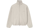 Essentials Modern Fleece Piping Track Jacket Heather Stone/Cloud White