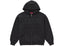 Supreme Leather Applique Zip Up Hooded Sweatshirt Black