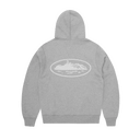 Corteiz Island Puff Print Zip-Hoodie Heather Grey