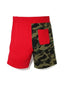 Bape A Bathing Ape Shark Short Red & Yellow Camo Sweatshort