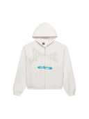 Sp5der T&F Zip Up Hoodie White