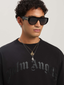 PALM ANGELS CURVED LOGO TEE BLACK