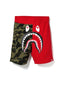 Bape A Bathing Ape Shark Short Red & Yellow Camo Sweatshort