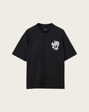 AllSaints Orlando Logo Print Oversized T-Shirt Jet Black