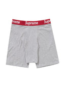 Supreme Hanes Boxer Briefs (2 Pack) Heather Grey