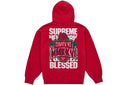 Supreme Blessed Applique Zip Up Hooded Sweatshirt Red