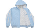 Supreme Jordan Hooded Leather Jacket (SS26) Blue