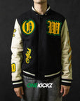Off-White Graphics Leather Varsity Jacket Camperas