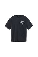 Camiseta oversize One Kickz AllSaints Drip en negro lavado con gráfico de cadena blanca en el pecho