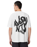 Camiseta oversize blanca One Kickz AllSaints con logo negro estampado en la espalda