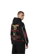 Sudadera con capucha y cremallera One Kickz Supreme Martine Rose negra con parches de toalla bordados en la espalda