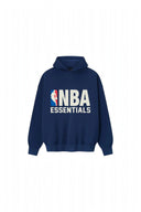 Sudadera con capucha One Kickz Fear of God Essentials NBA en color azul marino con logo gráfico en el pecho