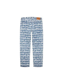 Vaqueros One Kickz Supreme Fat Tip Jacquard de corte regular en azul con estampado de grafiti blanco
