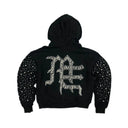 Mixed Emotions Pearl Zip Up Black