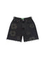 DENIM TEARS BLACK MONO COTTON WREATH DENIM SHORT BLACK