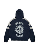 Denim Tears U Paneled Zip Hoodie Navy