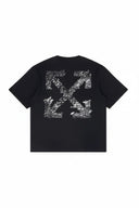 OFF-WHITE Paint Splatter Arrow Diag Skate Fit Tee Black one-kickz