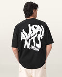 AllSaints Orlando Logo Print Oversized T-Shirt Jet Black