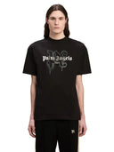 Palm Angels Paris Monogram Spray Logo Black on Black T-shirt