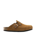 Birkenstock Boston Velour Leather Soft Footbed Mink