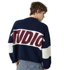 Eme Studios Thrill Navy Master Knit Sweater